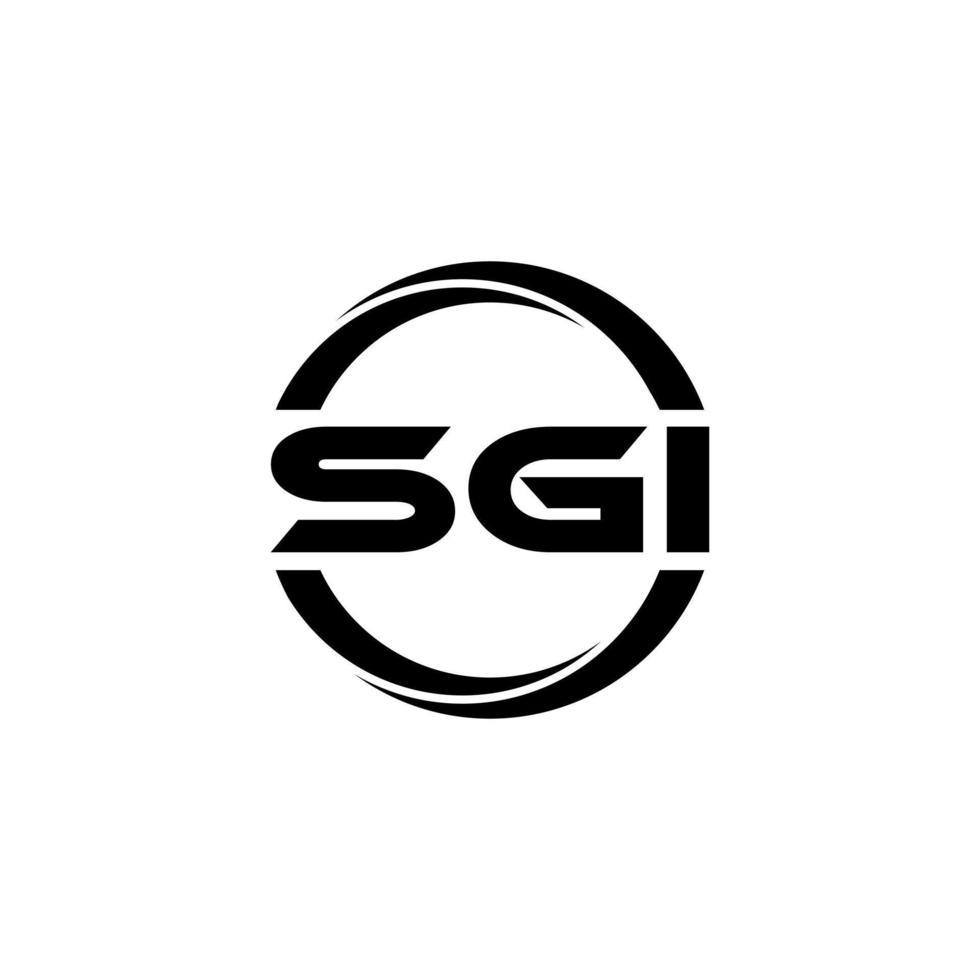 design de logotipo de carta sgi na ilustração. logotipo vetorial, desenhos de caligrafia para logotipo, pôster, convite, etc. vetor