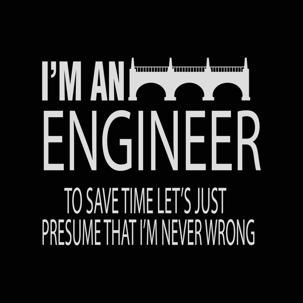 design de camiseta de engenheiro civil vetor