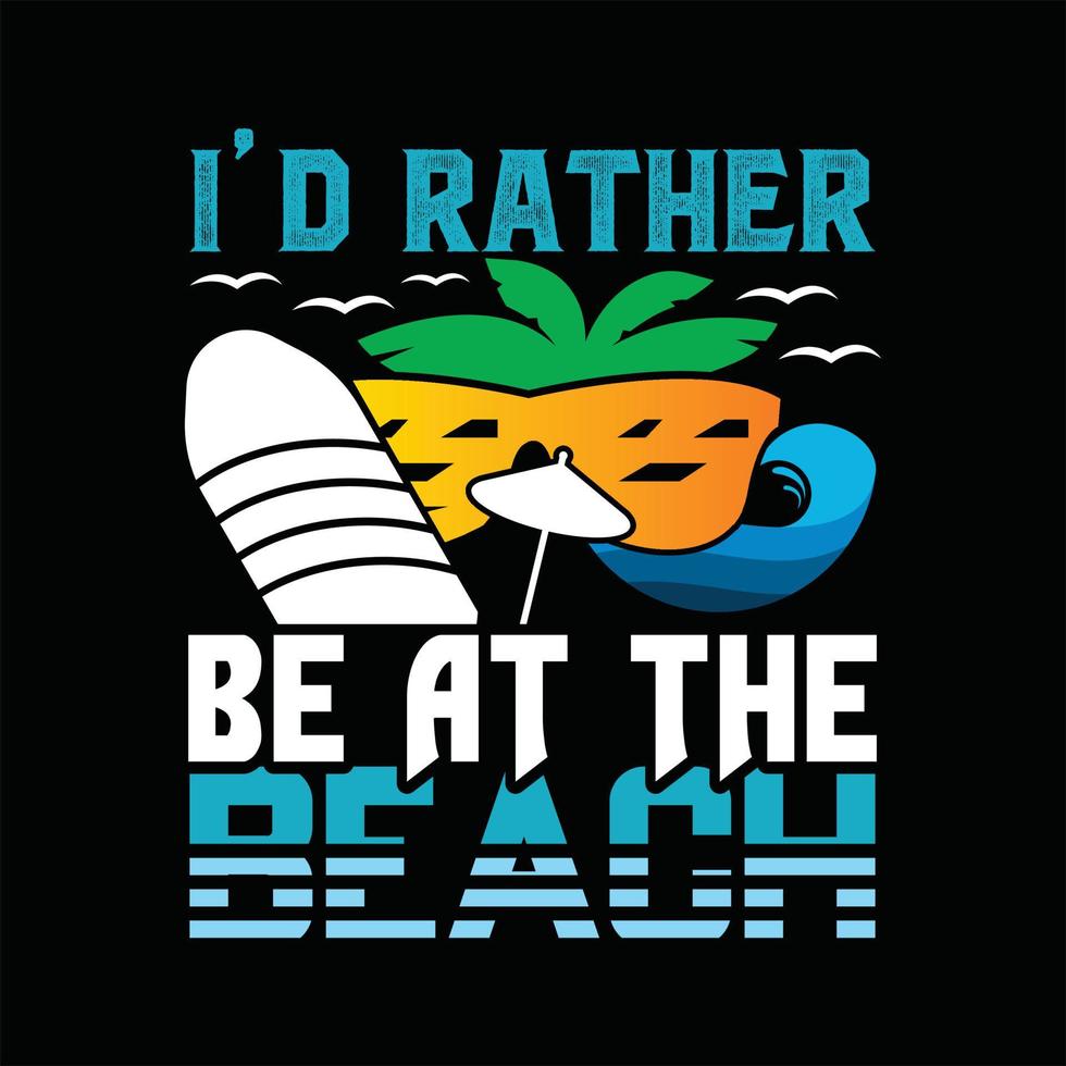 design de camiseta de praia vetor