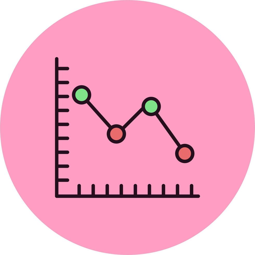 ícone de vetor de gráfico de linhas