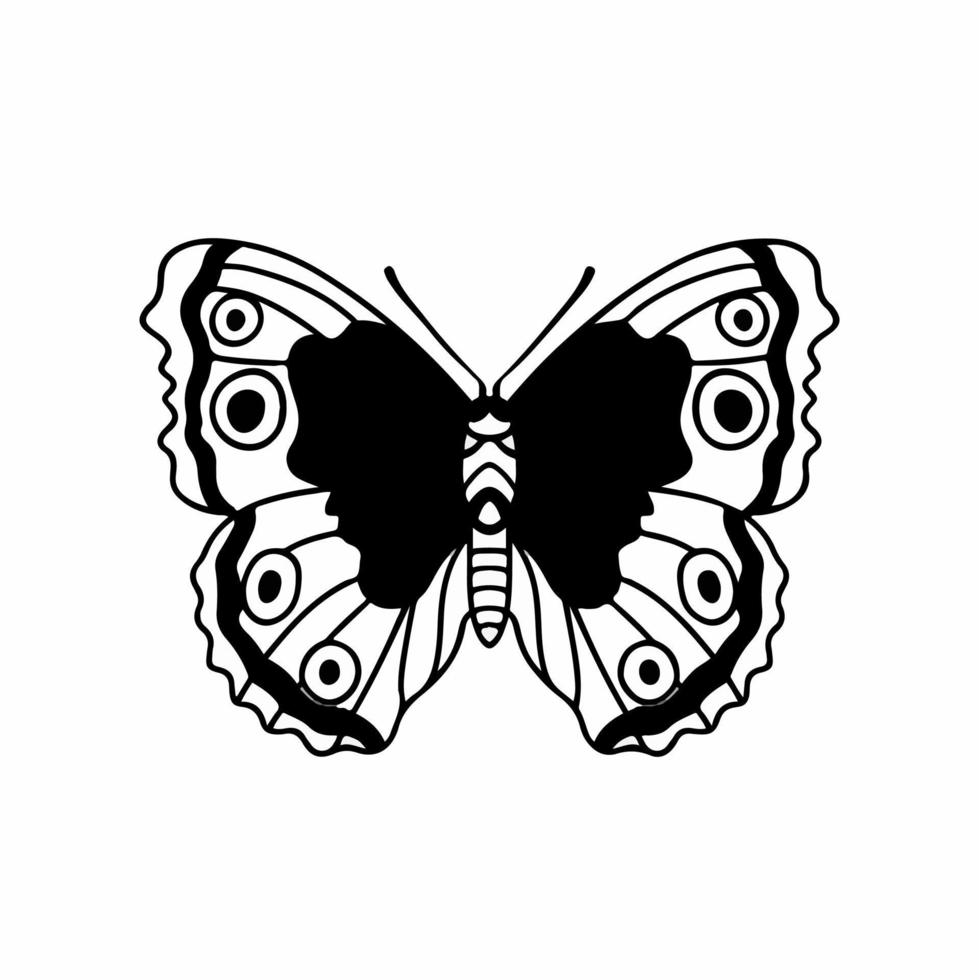 símbolo do logotipo da borboleta. projeto do estêncil. ilustração em vetor tatuagem animal.