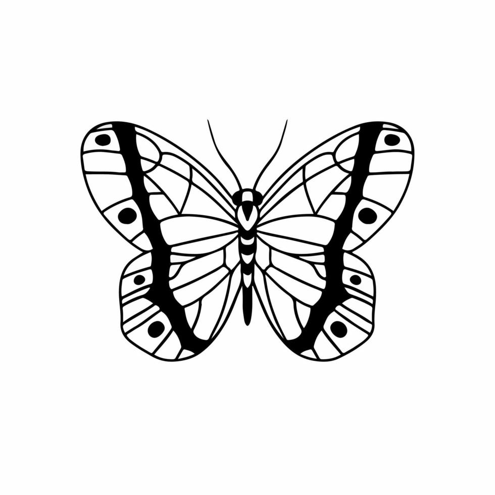 símbolo do logotipo da borboleta. projeto do estêncil. ilustração em vetor tatuagem animal.