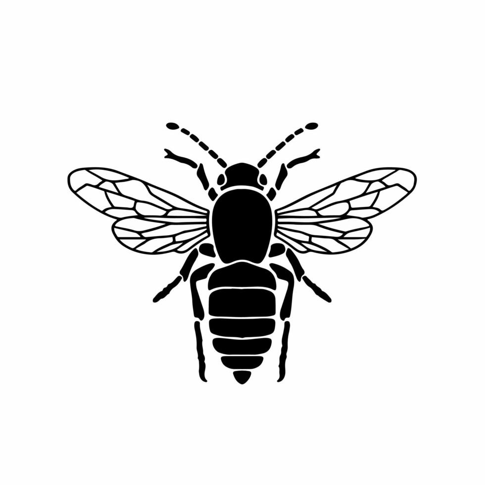 símbolo do logotipo da vespa. projeto do estêncil. ilustração em vetor tatuagem animal.