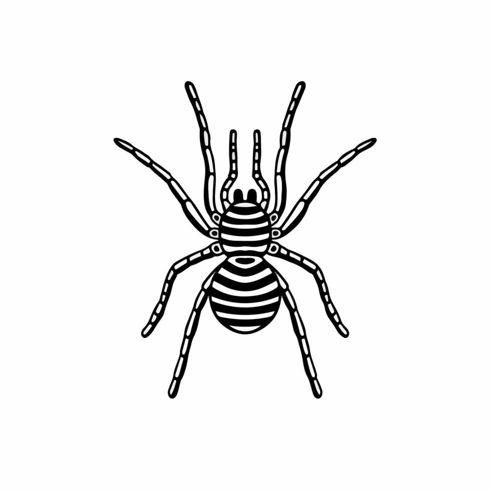 símbolo do logotipo da tarântula. projeto do estêncil. ilustração em vetor tatuagem animal.