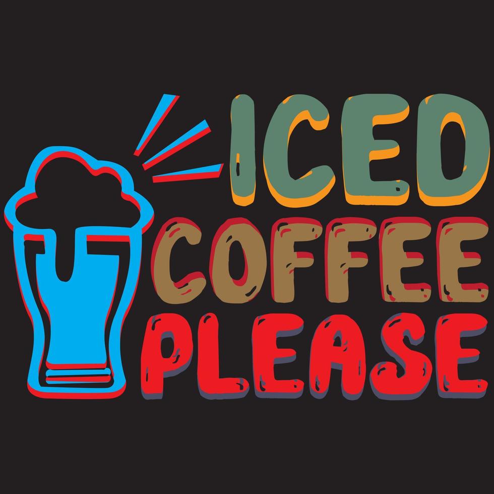 café gelado por favor vetor
