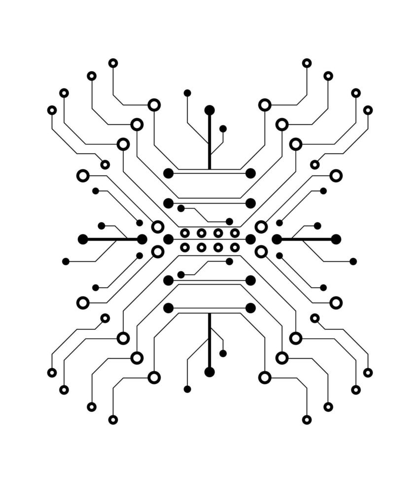 ilustração vetorial de microcircuito linear vetor