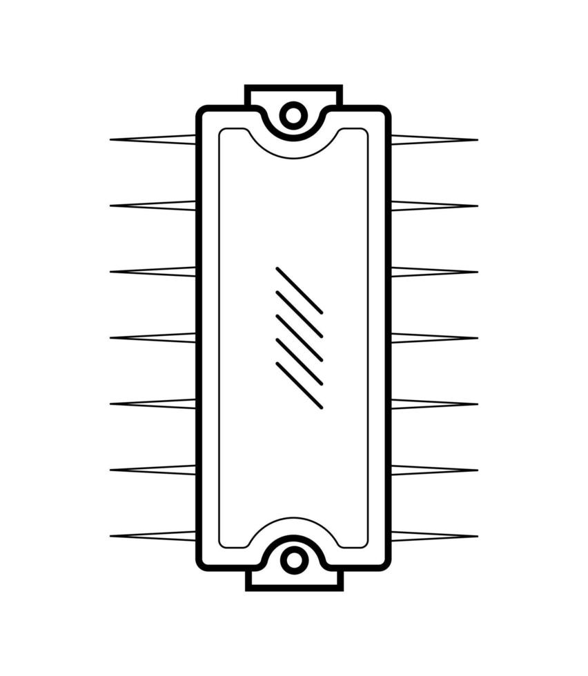 ilustração vetorial de microcircuito linear vetor
