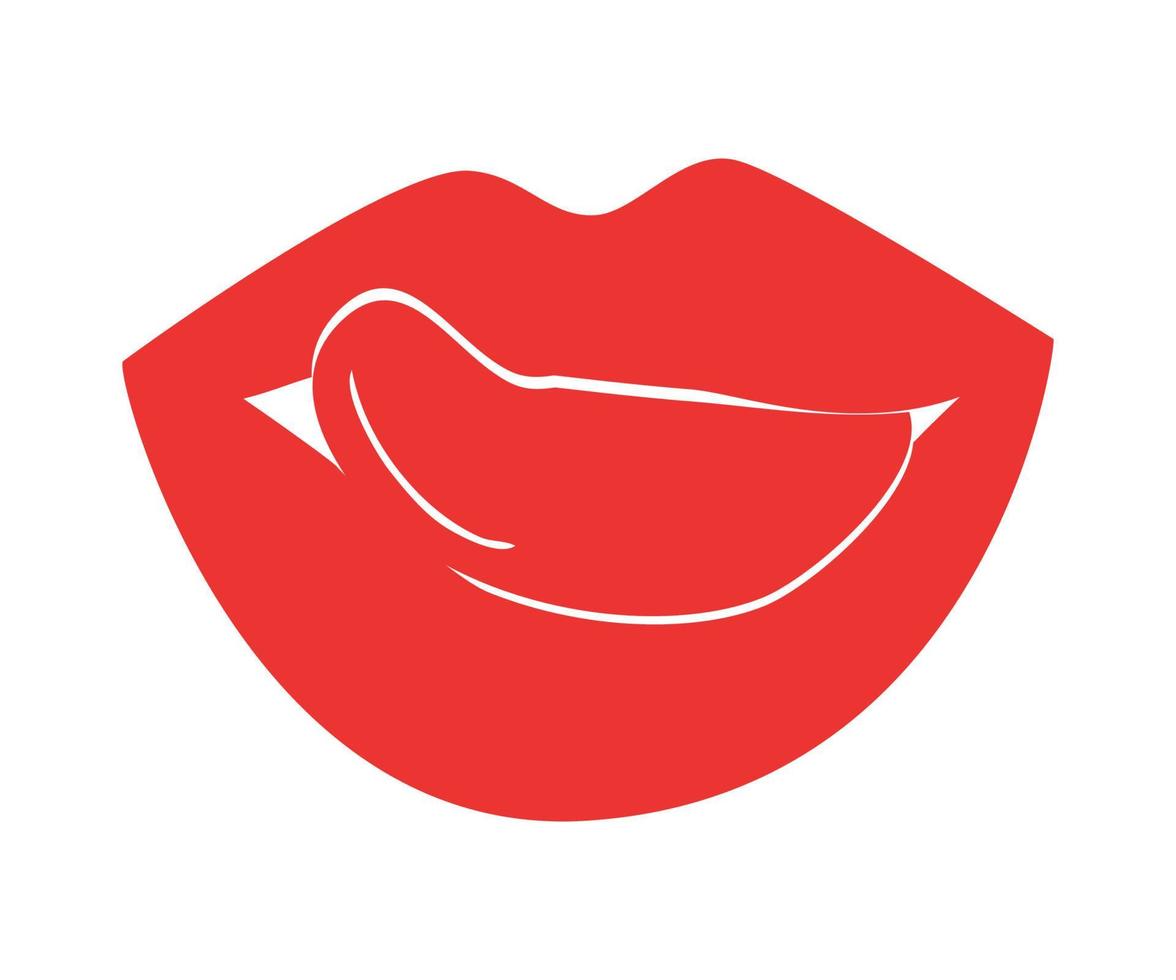 ilustração vetorial dos lábios das mulheres com batom vermelho vetor