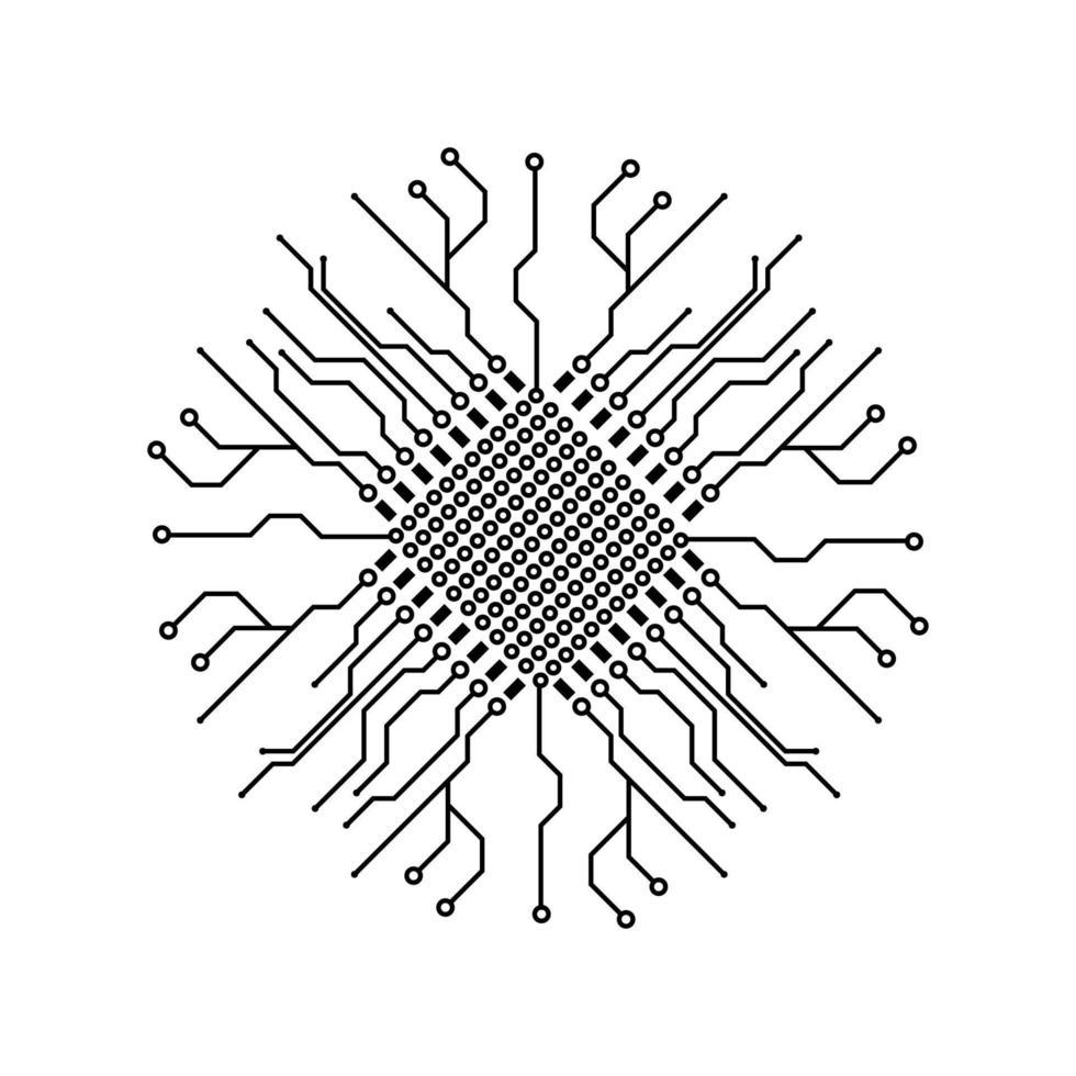 ilustração vetorial de microcircuito linear vetor