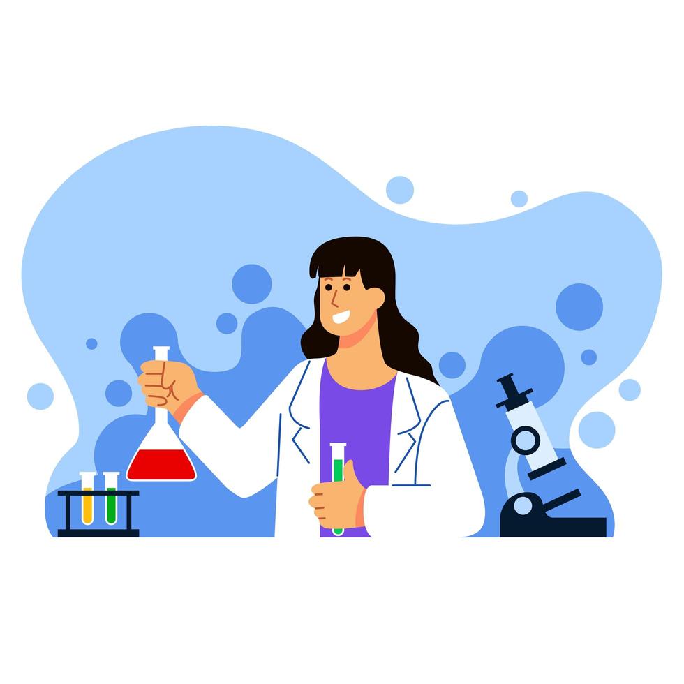 ilustração de personagem cientista feminina vetor