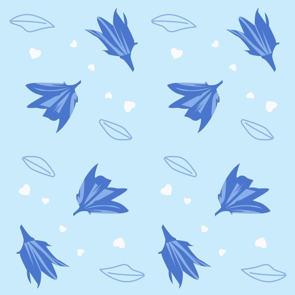 fundo de arte padrão vetorial floral decorativo azul vetor