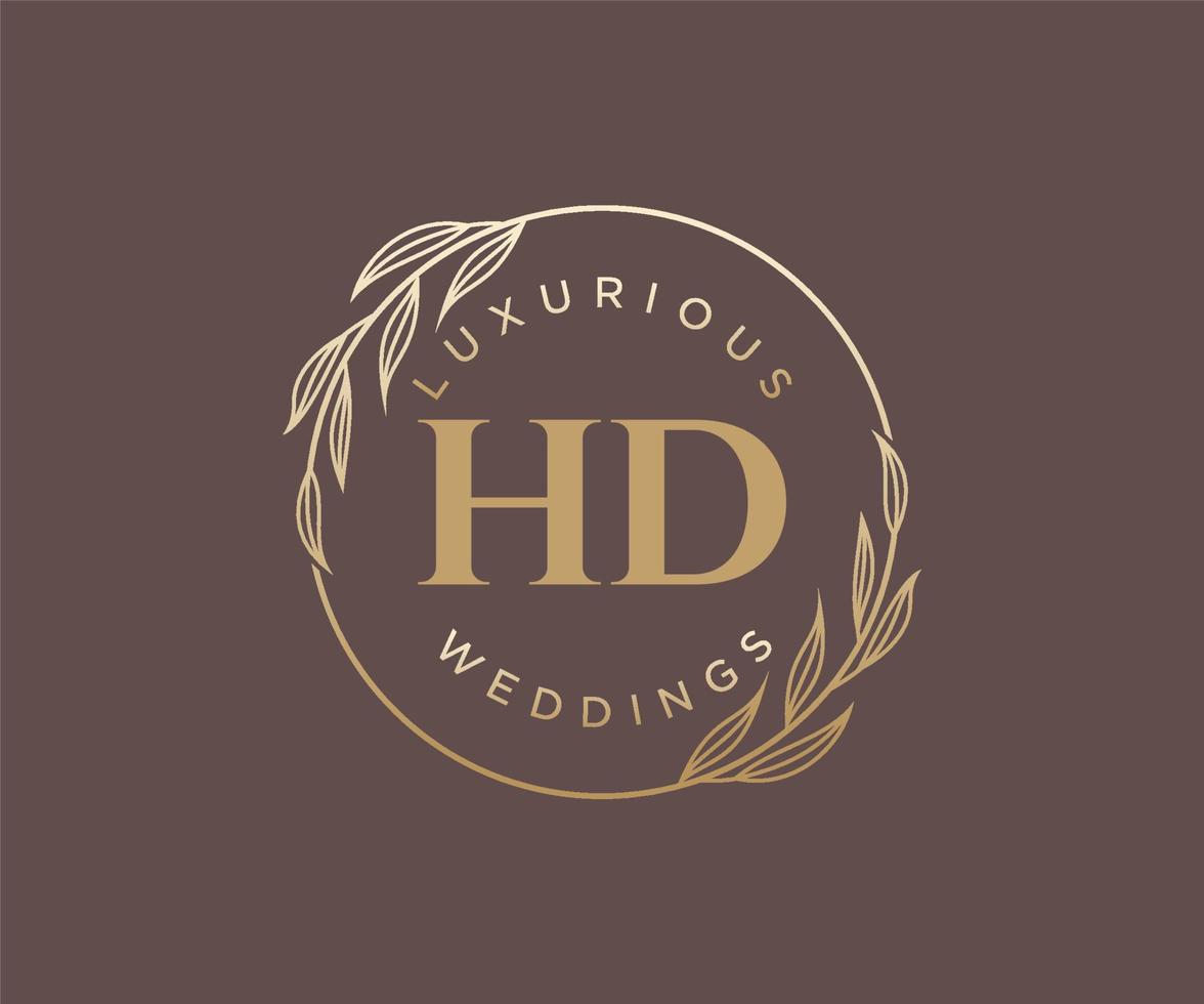 hd letras iniciais modelo de logotipos de monograma de casamento, modelos modernos minimalistas e florais desenhados à mão para cartões de convite, salve a data, identidade elegante. vetor