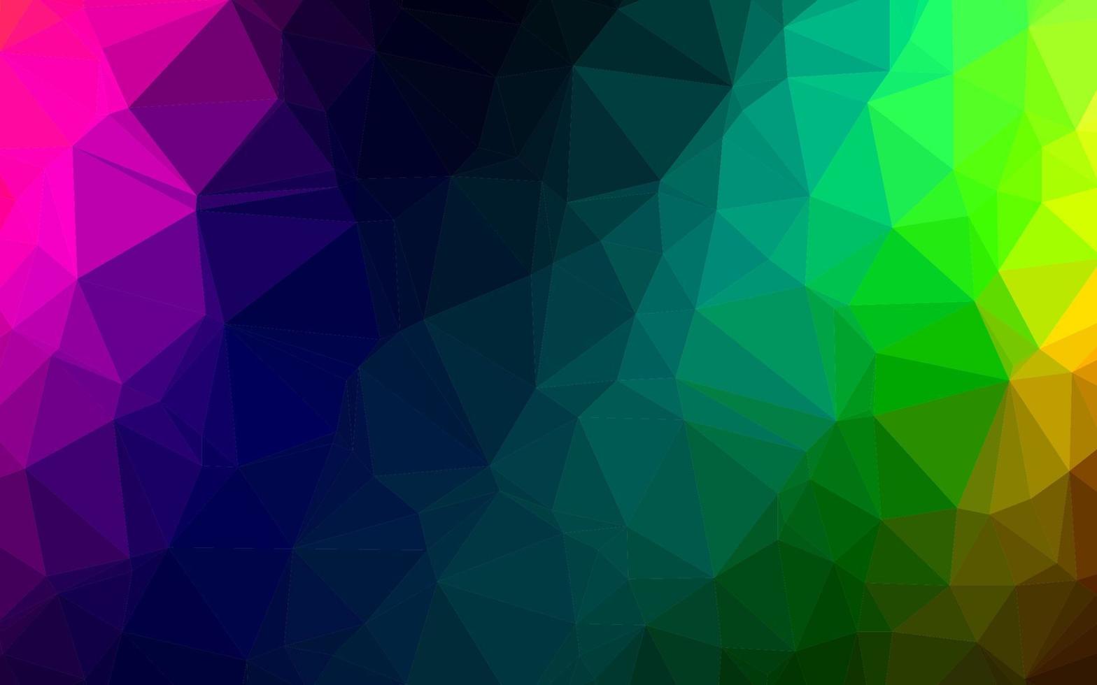 modelo de mosaico de triângulo de vetor de arco-íris multicolorido escuro.