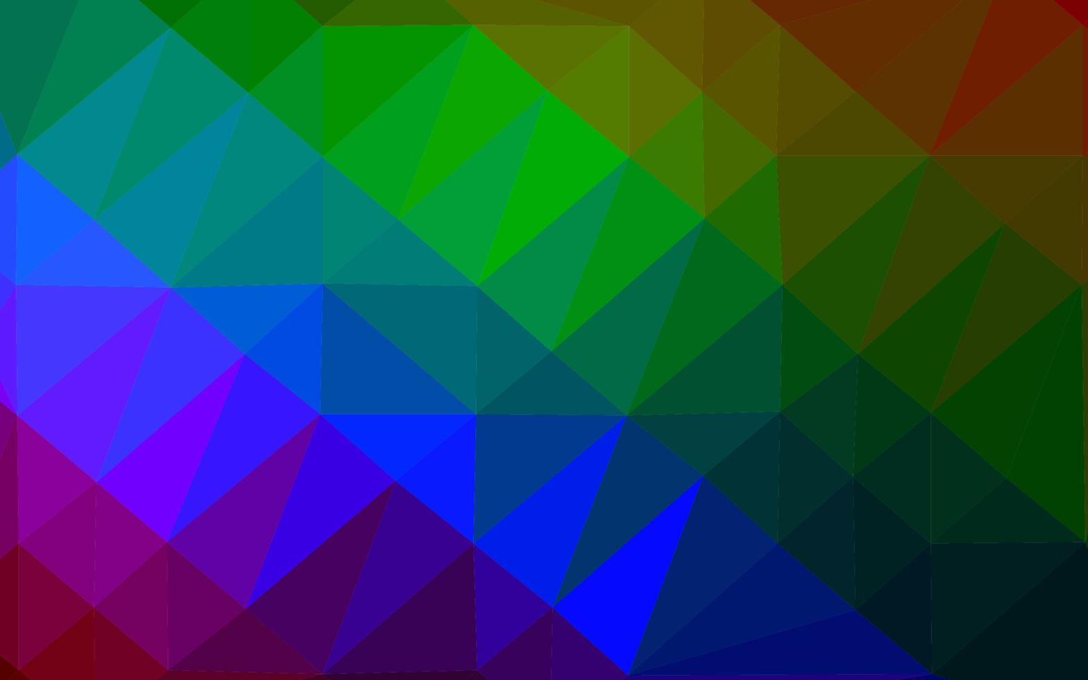 multicolor escuro, padrão de triângulo embaçado de vetor de arco-íris.