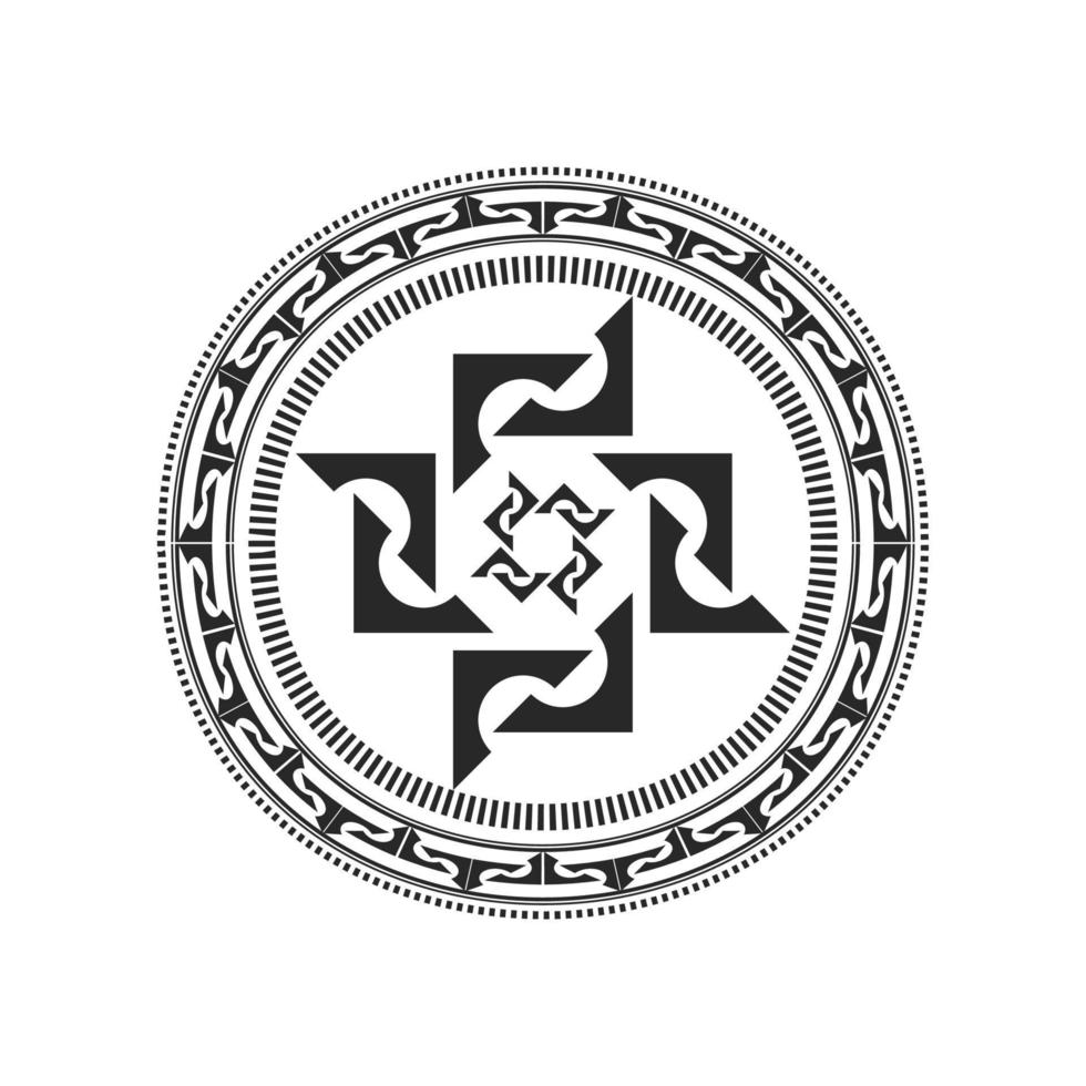 vetor de círculo de monograma de tatuagem étnica tribal