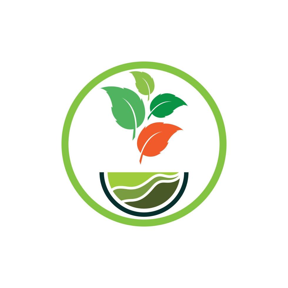 logotipo e símbolo da planta natural vetor