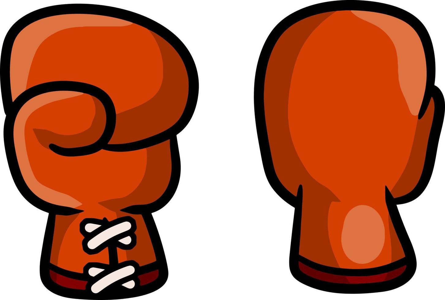 luva de boxe. luta de punho. Esportes extremos. símbolo do golpe e do nocaute. equipamento esportivo. ilustração de desenho animado vetor