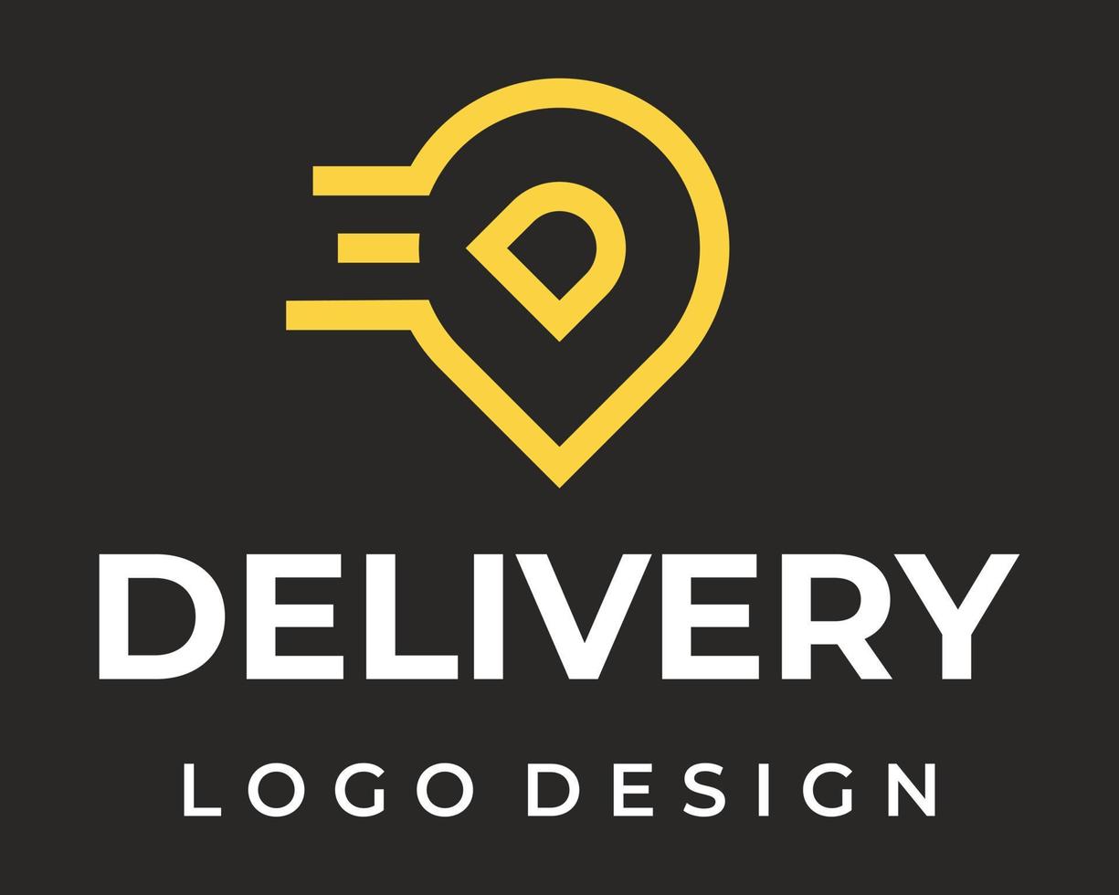 design de logotipo de localização de entrega de monograma letra d. vetor