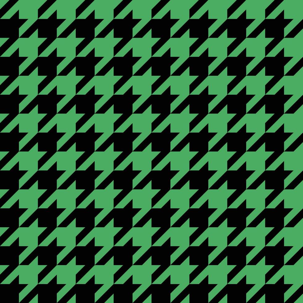 padrão de houndstooth preto e verde sem costura vetor