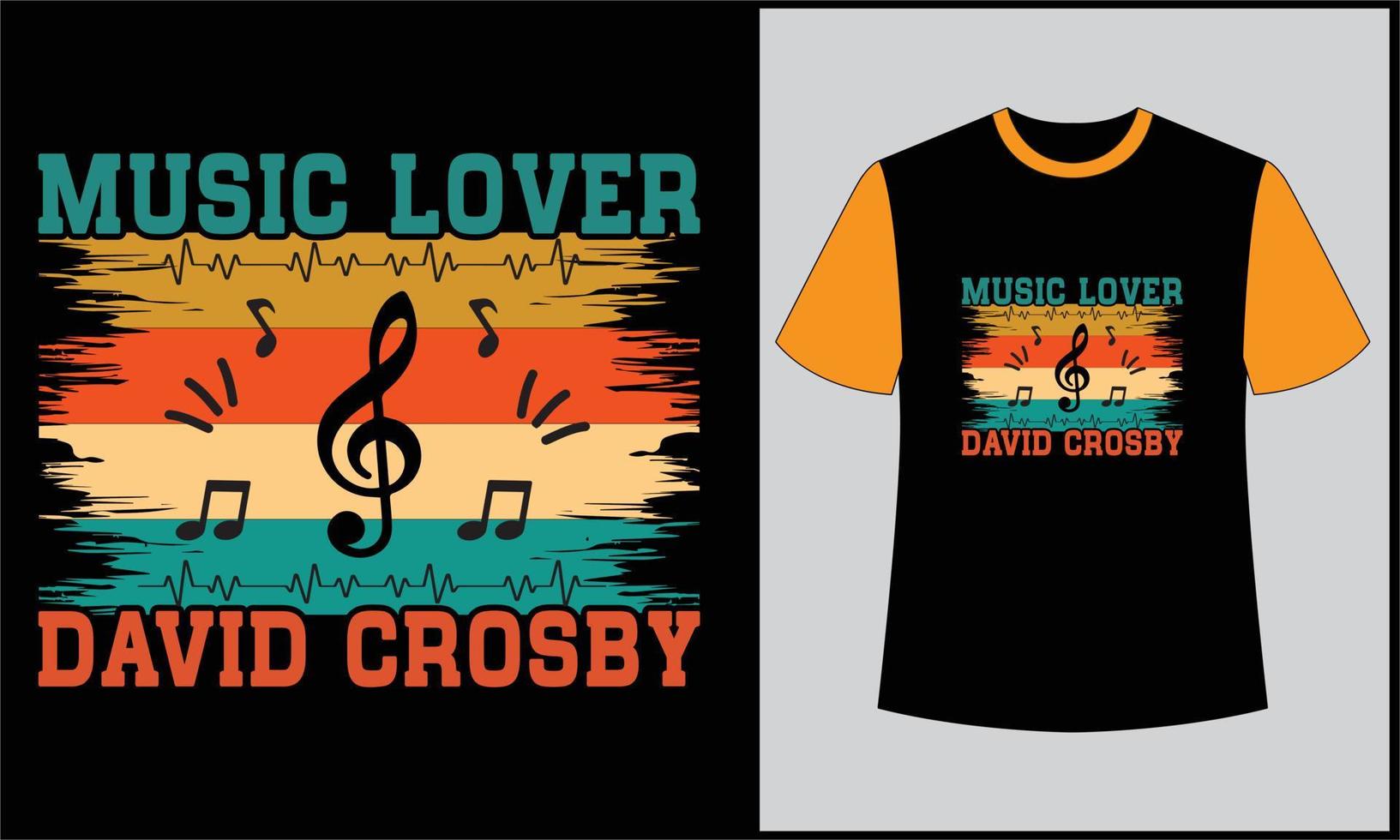 amante da música david crosby ilustração vetor design de camiseta vintage retrô