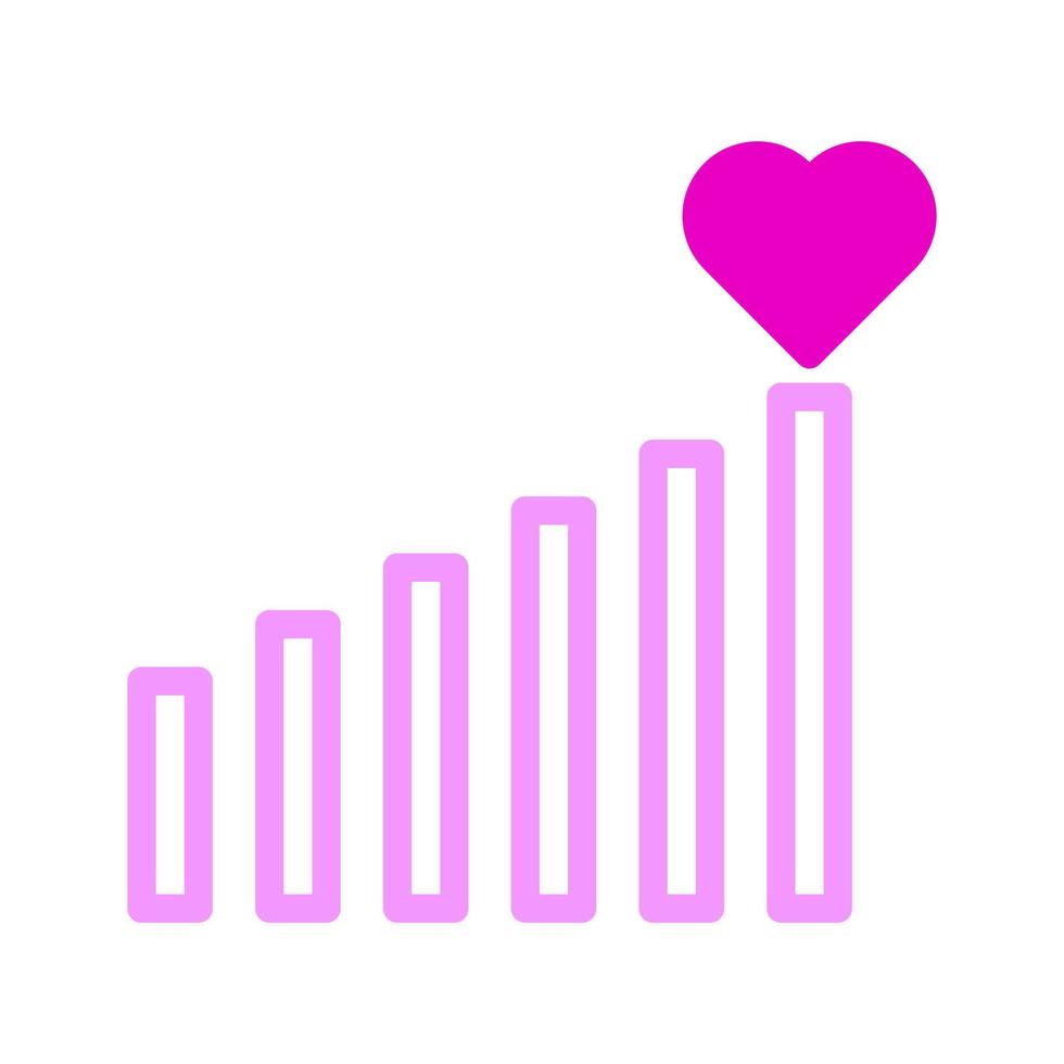 ícone de sinal duotônico rosa estilo ilustração dos namorados elemento vetorial e símbolo perfeito. vetor