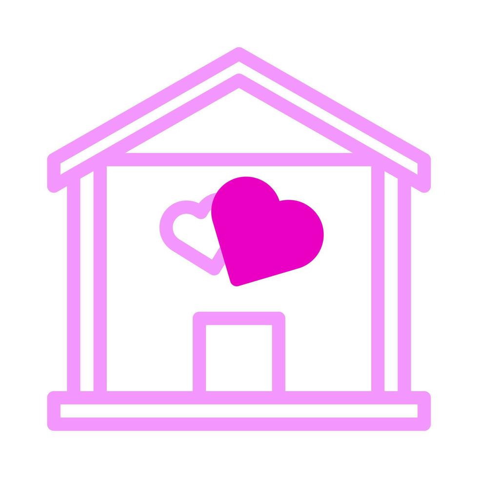 ícone da casa duotônico rosa estilo elemento do vetor de ilustração dos namorados e símbolo perfeito.