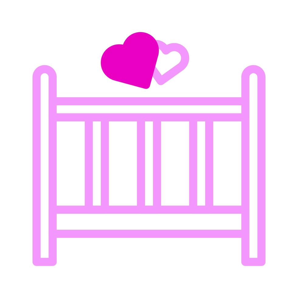 ícone de cama Duotone rosa estilo elemento do vetor ilustração dos namorados e símbolo perfeito.