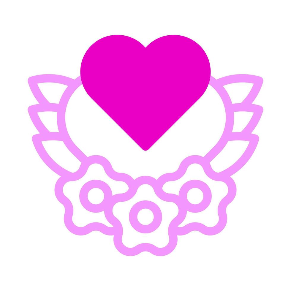 ícone do coração Duotone rosa estilo elemento do vetor ilustração dos namorados e símbolo perfeito.