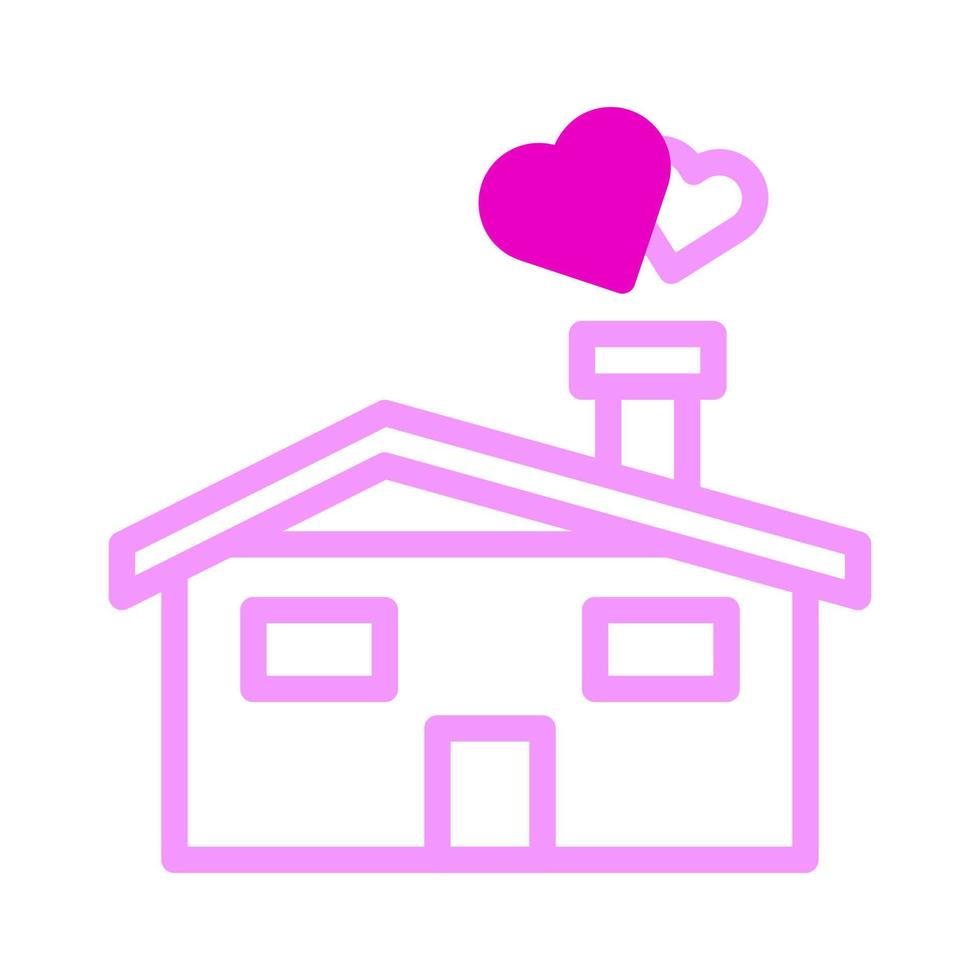 ícone da casa Duotone rosa estilo elemento do vetor ilustração dos namorados e símbolo perfeito.