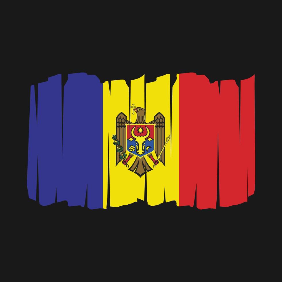 escova de bandeira da moldova vetor