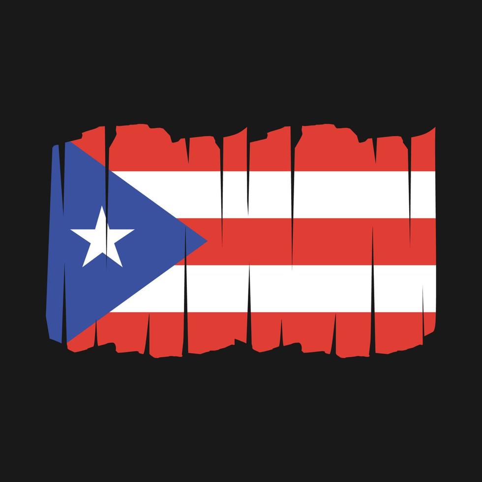 pincel de bandeira de porto rico vetor