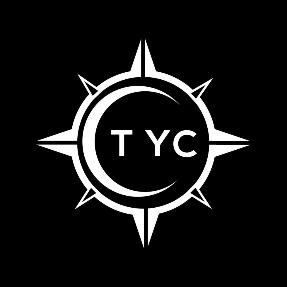 design de logotipo de tecnologia abstrata tyc em fundo preto. conceito de logotipo de carta de iniciais criativas tyc. vetor