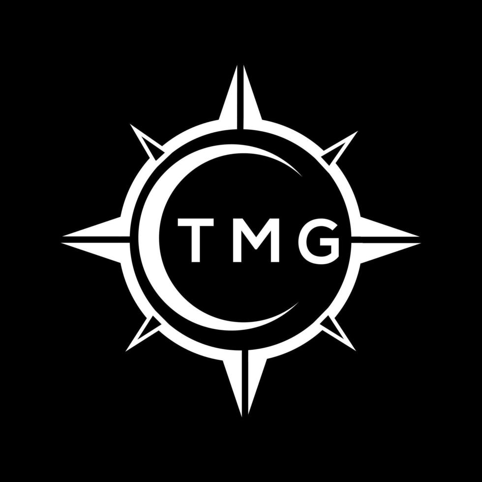 tmg design de logotipo de tecnologia abstrata em fundo preto. conceito de logotipo de carta de iniciais criativas tmg. vetor