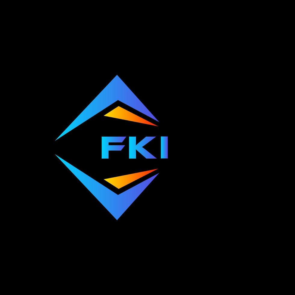 design de logotipo de tecnologia abstrata fki em fundo preto. fki conceito de logotipo de carta de iniciais criativas. vetor