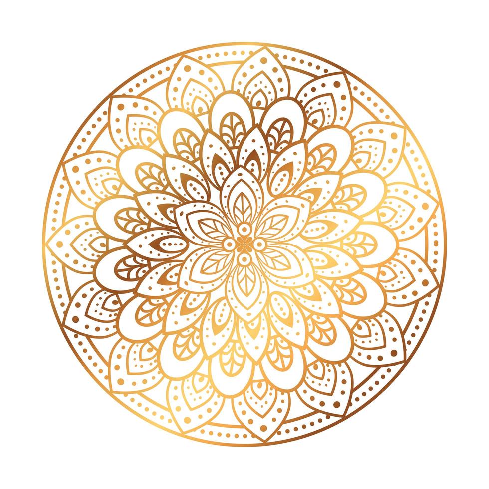 mandala dourada em fundo branco vetor