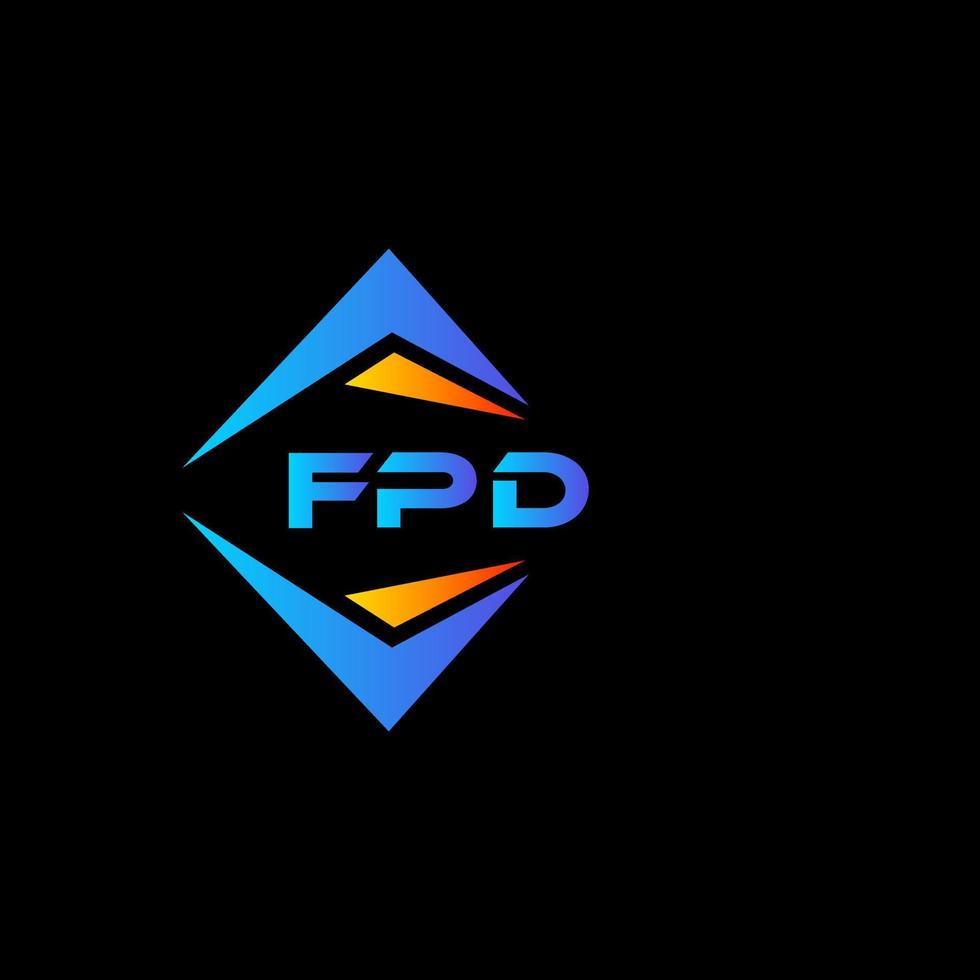 design de logotipo de tecnologia abstrata fpd em fundo preto. conceito criativo do logotipo da carta inicial fpd. vetor