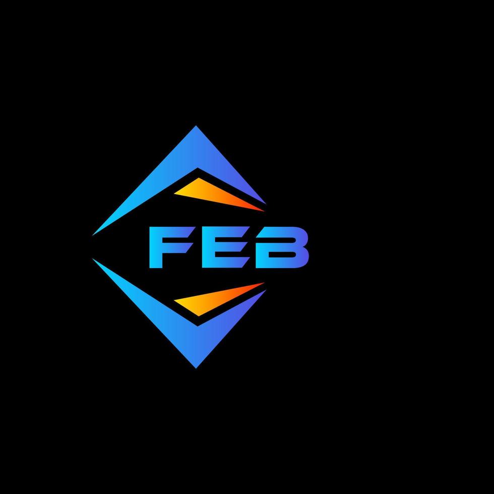 design de logotipo de tecnologia abstrata de fevereiro em fundo branco. conceito de logotipo de carta de iniciais criativas de fevereiro. vetor