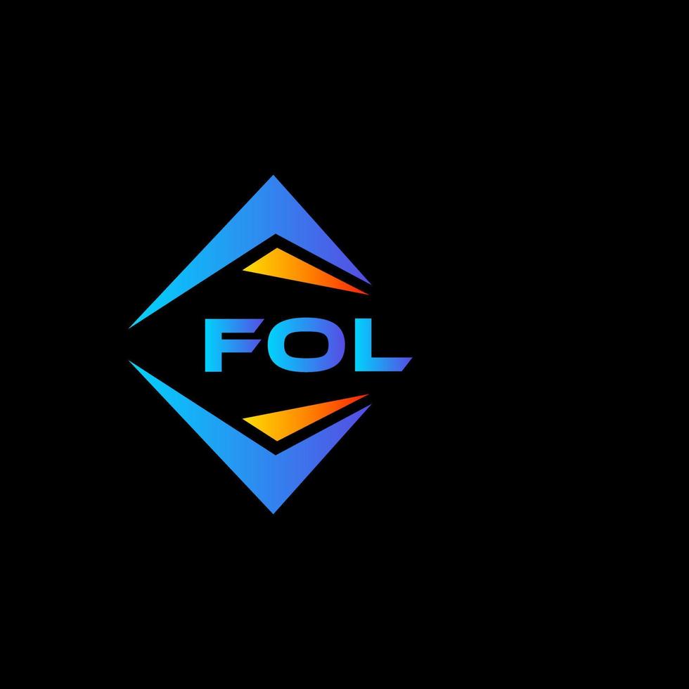 Fol design de logotipo de tecnologia abstrata em fundo preto. fol conceito criativo do logotipo da carta inicial. vetor