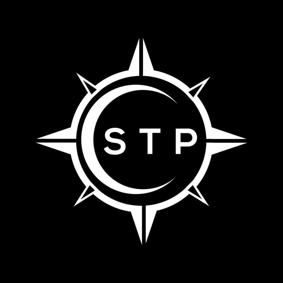 design de logotipo de tecnologia abstrata stp em fundo preto. conceito de logotipo de carta de iniciais criativas stp. vetor