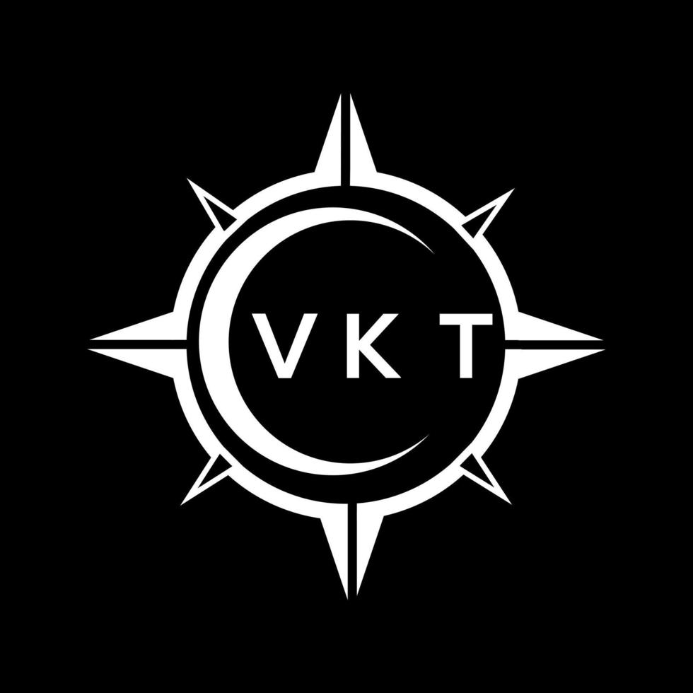 design de logotipo de tecnologia abstrata vkt em fundo preto. vkt conceito de logotipo de carta de iniciais criativas. vetor