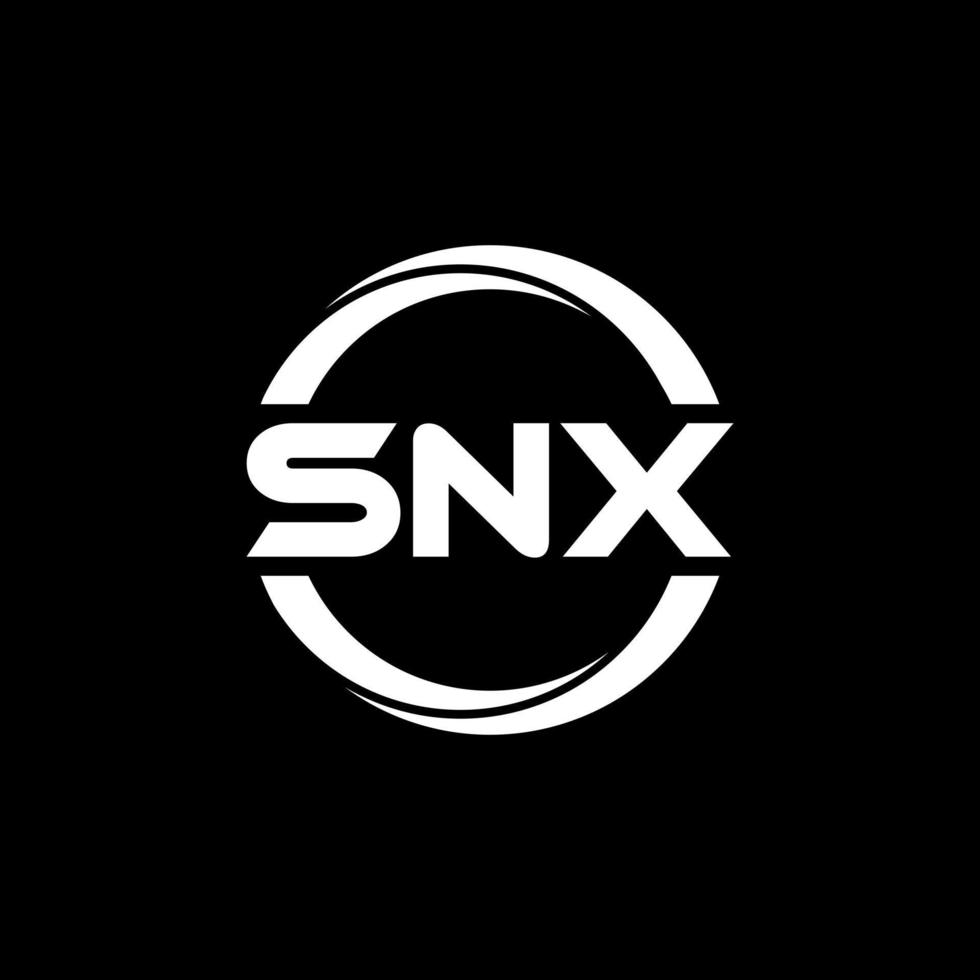 design de logotipo de carta snx na ilustração. logotipo vetorial, desenhos de caligrafia para logotipo, pôster, convite, etc. vetor