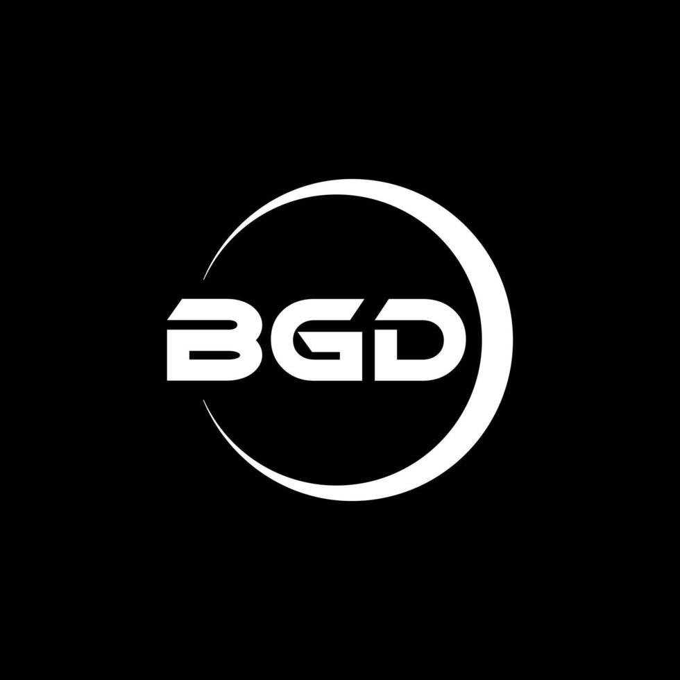 design de logotipo de carta bgd na ilustração. logotipo vetorial, desenhos de caligrafia para logotipo, pôster, convite, etc. vetor