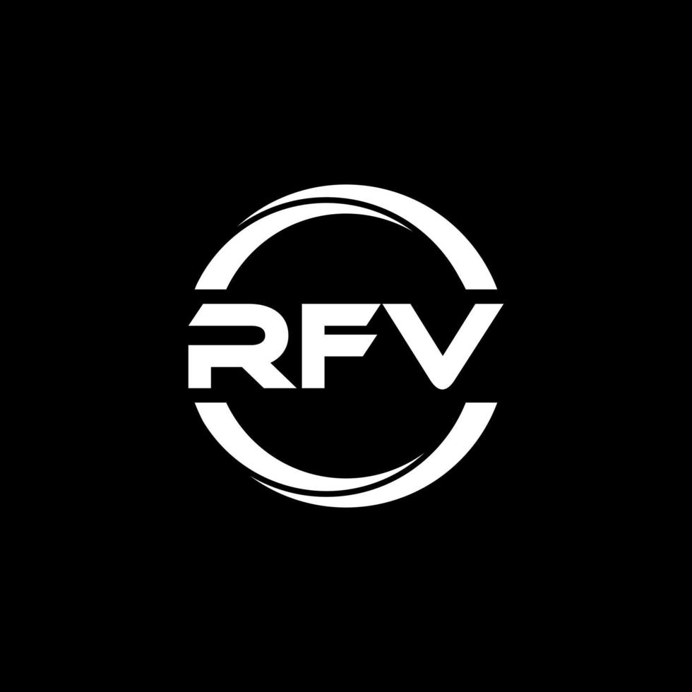 design de logotipo de carta rfv na ilustração. logotipo vetorial, desenhos de caligrafia para logotipo, pôster, convite, etc. vetor