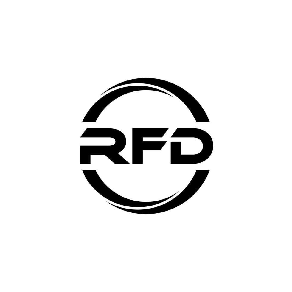 design de logotipo de carta rfd na ilustração. logotipo vetorial, desenhos de caligrafia para logotipo, pôster, convite, etc. vetor