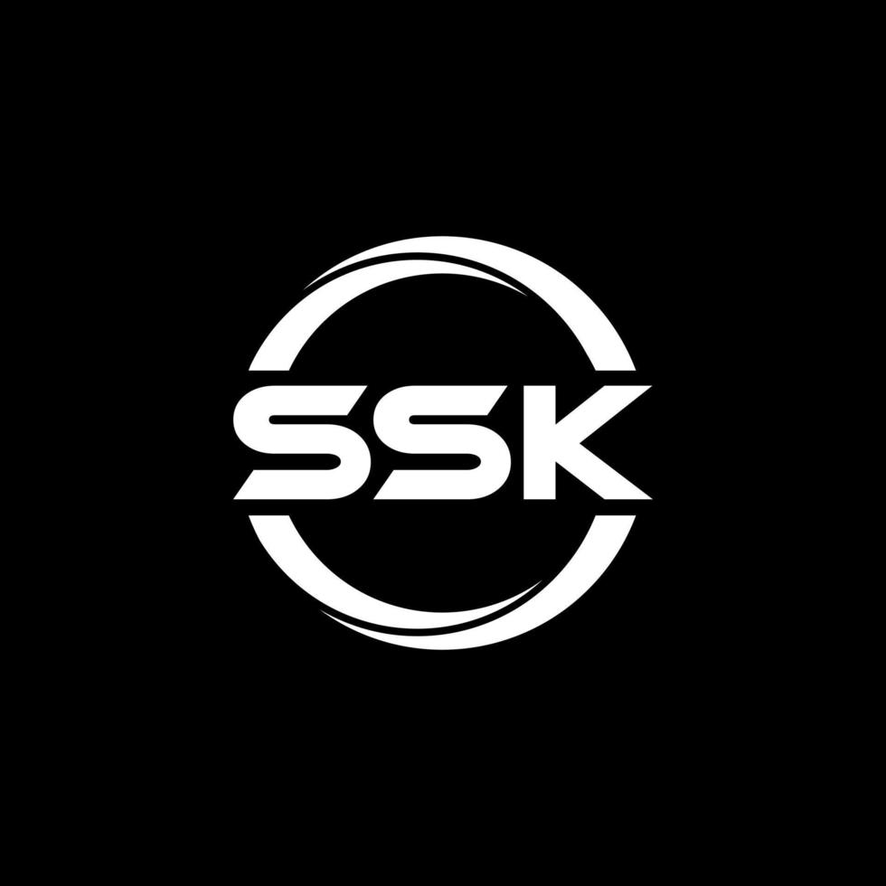 design de logotipo de carta ssk na ilustração. logotipo vetorial, desenhos de caligrafia para logotipo, pôster, convite, etc. vetor