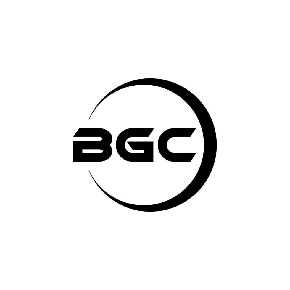 design de logotipo de carta bgc na ilustração. logotipo vetorial, desenhos de caligrafia para logotipo, pôster, convite, etc. vetor
