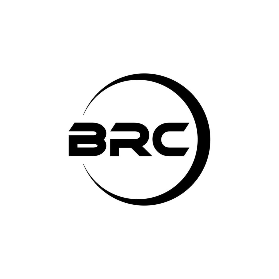 design de logotipo de carta brc na ilustração. logotipo vetorial, desenhos de caligrafia para logotipo, pôster, convite, etc. vetor