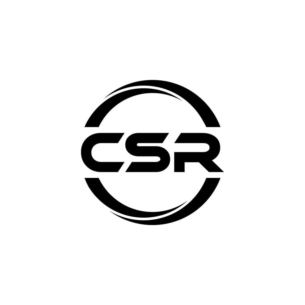 design de logotipo de carta csr na ilustração. logotipo vetorial, desenhos de caligrafia para logotipo, pôster, convite, etc. vetor