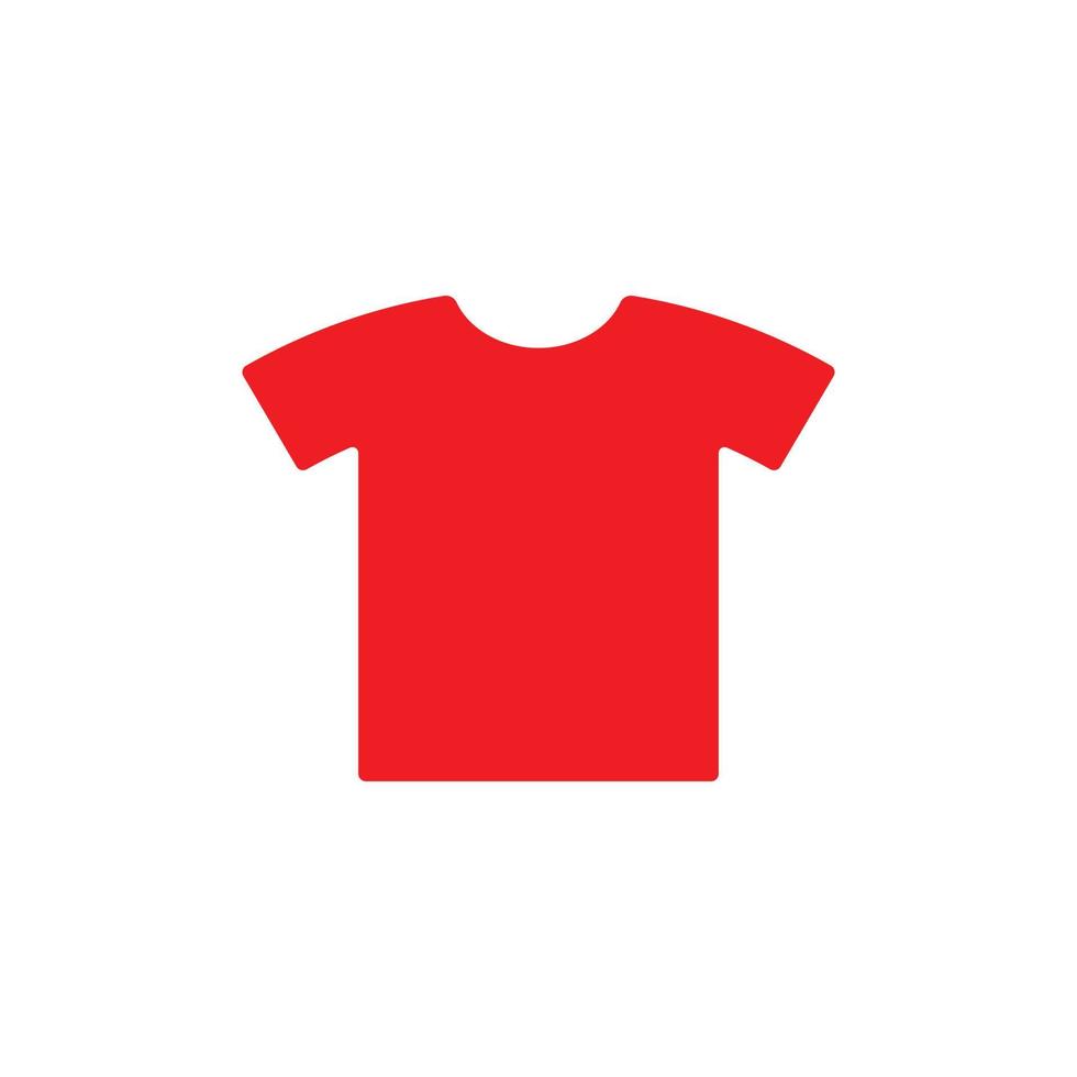 eps10 vermelho vetor t camisa sólida arte abstrata ícone ou logotipo isolado no fundo branco. símbolo de camisa unissex em um estilo moderno simples e moderno para o design do seu site e aplicativo móvel