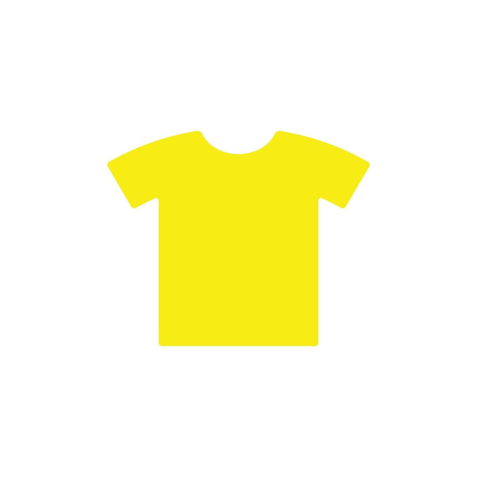 eps10 amarelo vetor t camisa ícone abstrato de arte sólida ou logotipo isolado no fundo branco. símbolo de camisa unissex em um estilo moderno simples e moderno para o design do seu site e aplicativo móvel